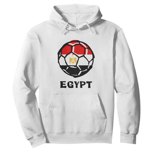 Egyptian Flag Soccer Ball Graphic Hoodie Egypt Pride Sports Football Fans Match Day TS02 White Print Your Wear