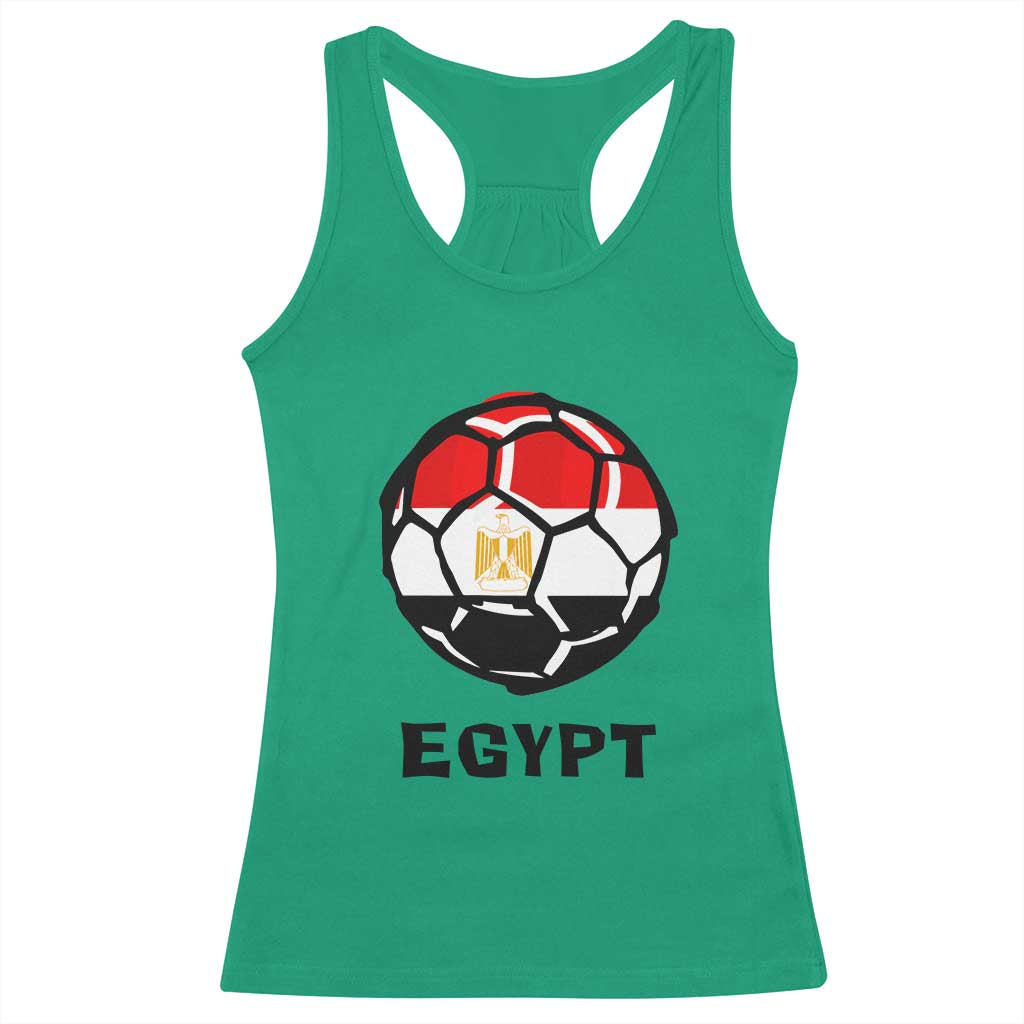 Egyptian Flag Soccer Ball Graphic Racerback Tank Top Egypt Pride Sports Football Fans Match Day TS02 Irish Green Print Your Wear
