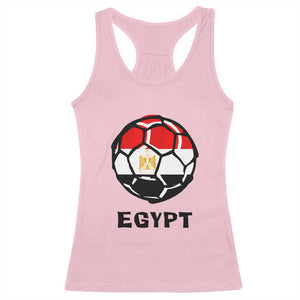 Egyptian Flag Soccer Ball Graphic Racerback Tank Top Egypt Pride Sports Football Fans Match Day TS02 Light Pink Print Your Wear