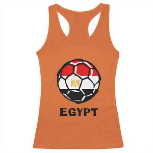 Egyptian Flag Soccer Ball Graphic Racerback Tank Top Egypt Pride Sports Football Fans Match Day TS02 Orange Print Your Wear