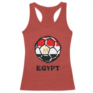 Egyptian Flag Soccer Ball Graphic Racerback Tank Top Egypt Pride Sports Football Fans Match Day TS02 Red Print Your Wear