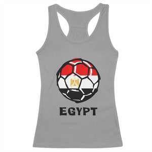 Egyptian Flag Soccer Ball Graphic Racerback Tank Top Egypt Pride Sports Football Fans Match Day TS02 Sport Gray Print Your Wear