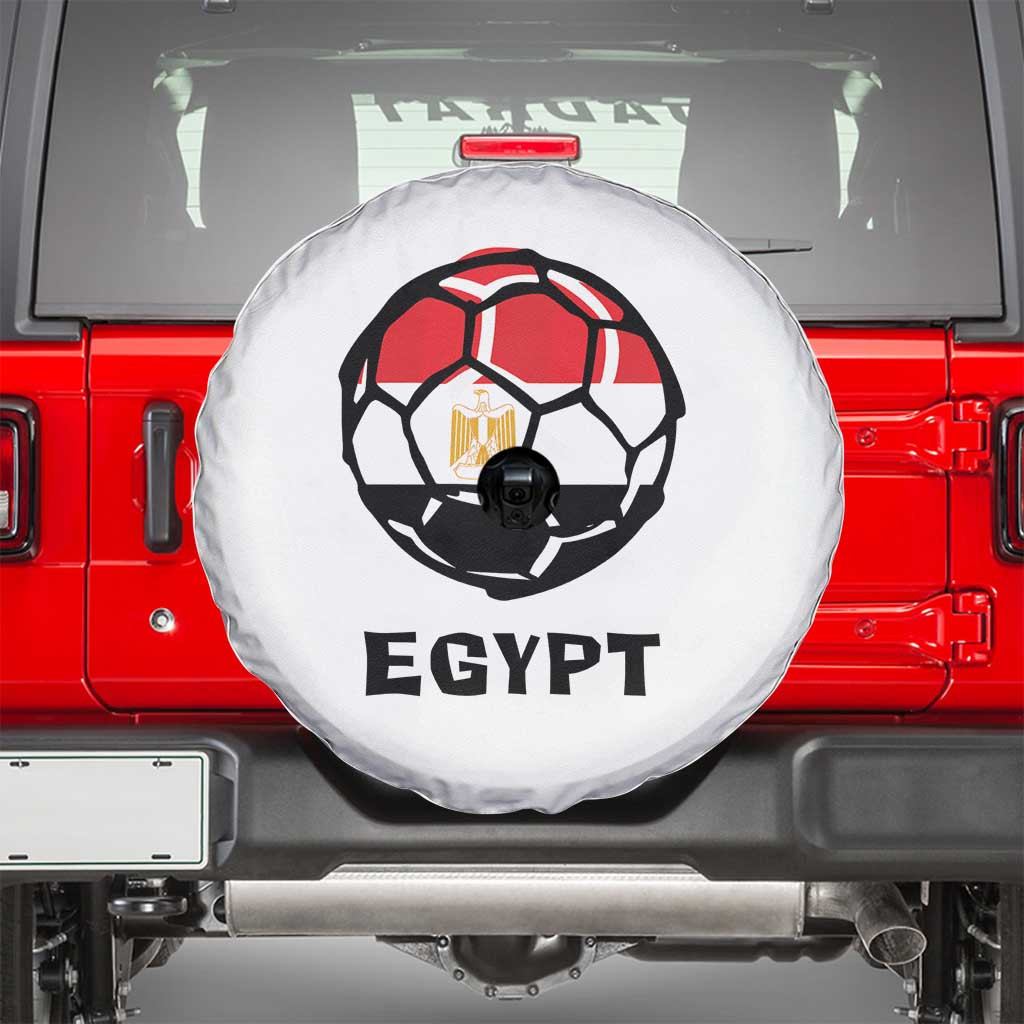 Egyptian Flag Soccer Ball Graphic Spare Tire Cover Egypt Pride Sports Football Fans Match Day TS02 White Print Your Wear