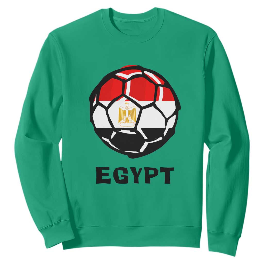 Egyptian Flag Soccer Ball Graphic Sweatshirt Egypt Pride Sports Football Fans Match Day TS02 Irish Green Print Your Wear