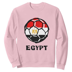 Egyptian Flag Soccer Ball Graphic Sweatshirt Egypt Pride Sports Football Fans Match Day TS02 Light Pink Print Your Wear