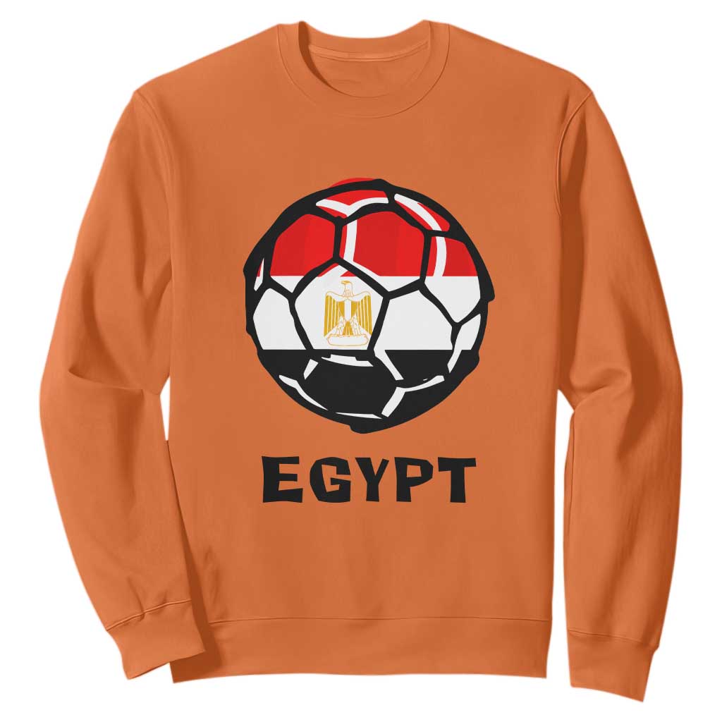 Egyptian Flag Soccer Ball Graphic Sweatshirt Egypt Pride Sports Football Fans Match Day TS02 Orange Print Your Wear