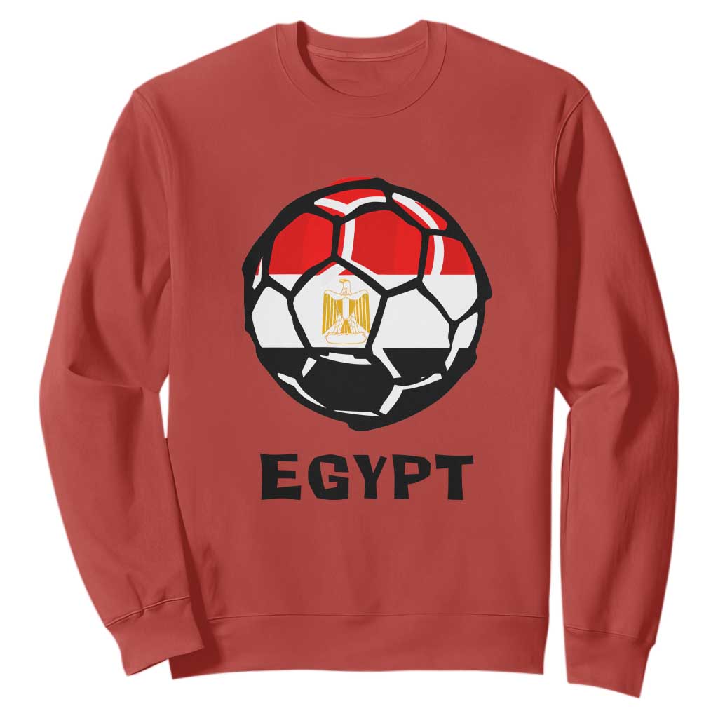 Egyptian Flag Soccer Ball Graphic Sweatshirt Egypt Pride Sports Football Fans Match Day TS02 Red Print Your Wear