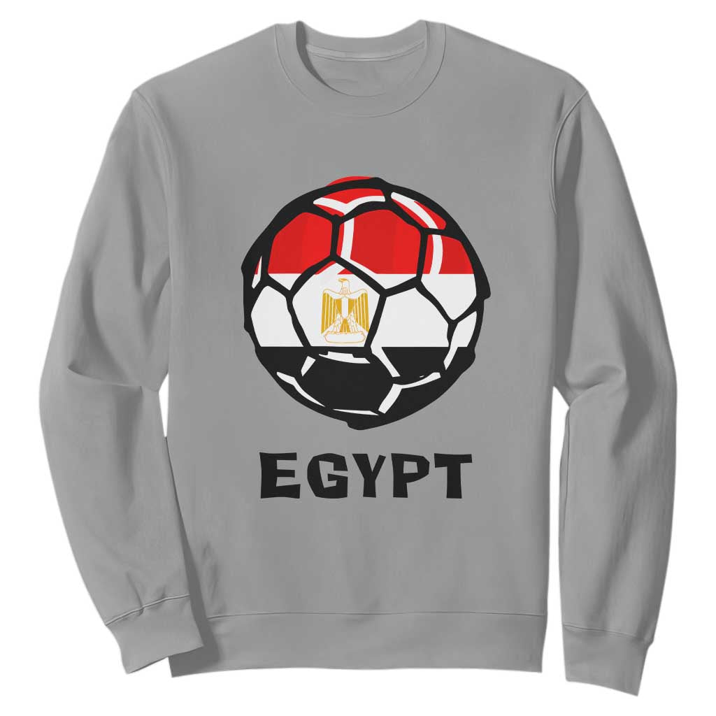 Egyptian Flag Soccer Ball Graphic Sweatshirt Egypt Pride Sports Football Fans Match Day TS02 Sport Gray Print Your Wear