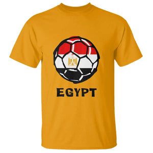 Egyptian Flag Soccer Ball Graphic T Shirt Egypt Pride Sports Football Fans Match Day TS02 Gold Print Your Wear