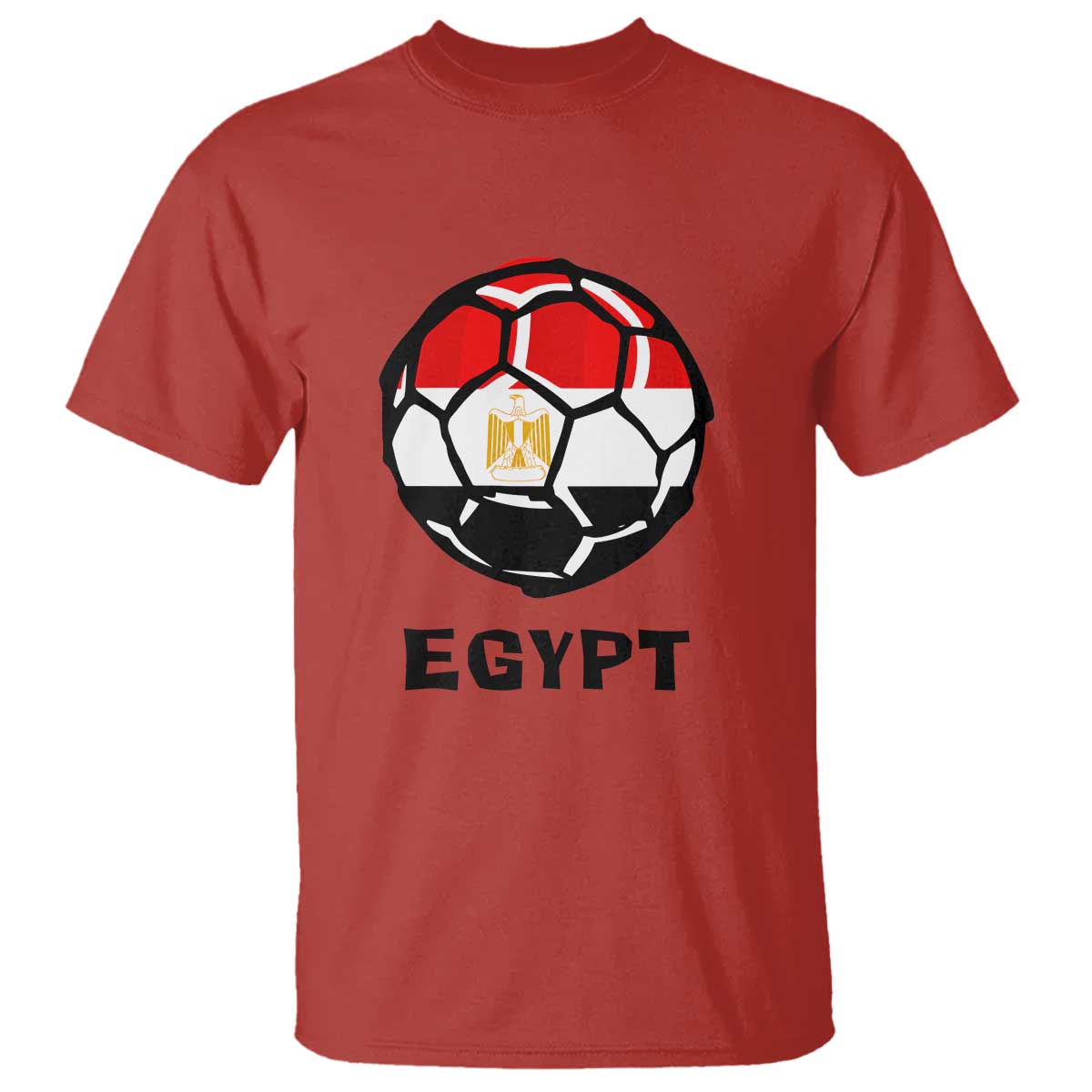 Egyptian Flag Soccer Ball Graphic T Shirt Egypt Pride Sports Football Fans Match Day TS02 Red Print Your Wear