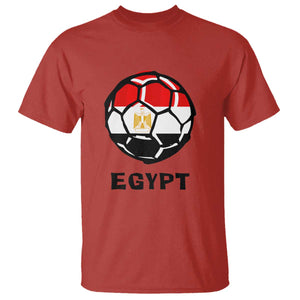 Egyptian Flag Soccer Ball Graphic T Shirt Egypt Pride Sports Football Fans Match Day TS02 Red Print Your Wear