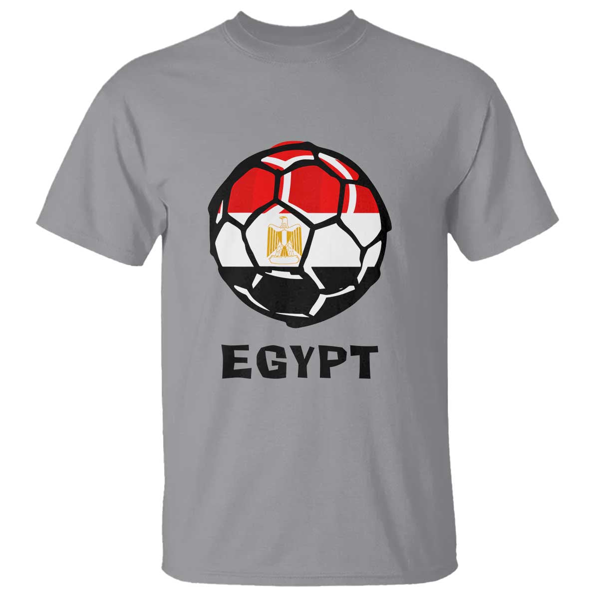 Egyptian Flag Soccer Ball Graphic T Shirt Egypt Pride Sports Football Fans Match Day TS02 Sport Gray Print Your Wear