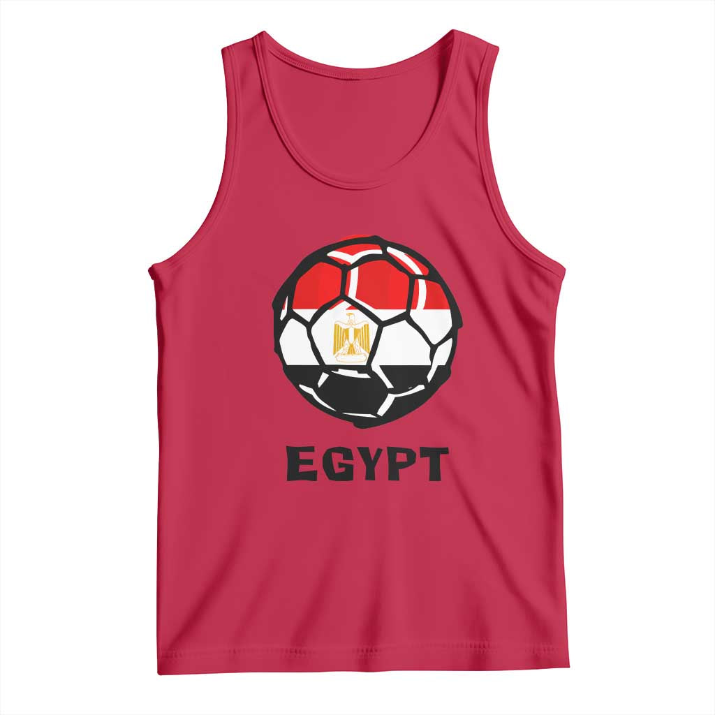 Egyptian Flag Soccer Ball Graphic Tank Top Egypt Pride Sports Football Fans Match Day TS02 Red Print Your Wear