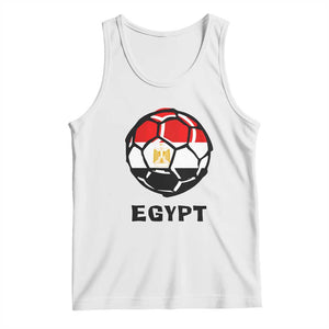 Egyptian Flag Soccer Ball Graphic Tank Top Egypt Pride Sports Football Fans Match Day TS02 White Print Your Wear