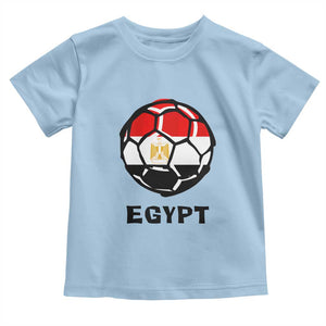 Egyptian Flag Soccer Ball Graphic Toddler T Shirt Egypt Pride Sports Football Fans Match Day TS02 Light Blue Print Your Wear