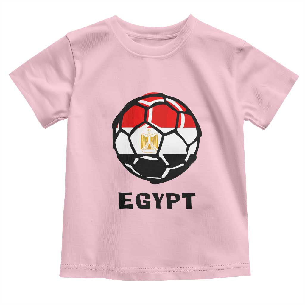 Egyptian Flag Soccer Ball Graphic Toddler T Shirt Egypt Pride Sports Football Fans Match Day TS02 Light Pink Print Your Wear