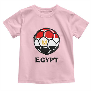 Egyptian Flag Soccer Ball Graphic Toddler T Shirt Egypt Pride Sports Football Fans Match Day TS02 Light Pink Print Your Wear