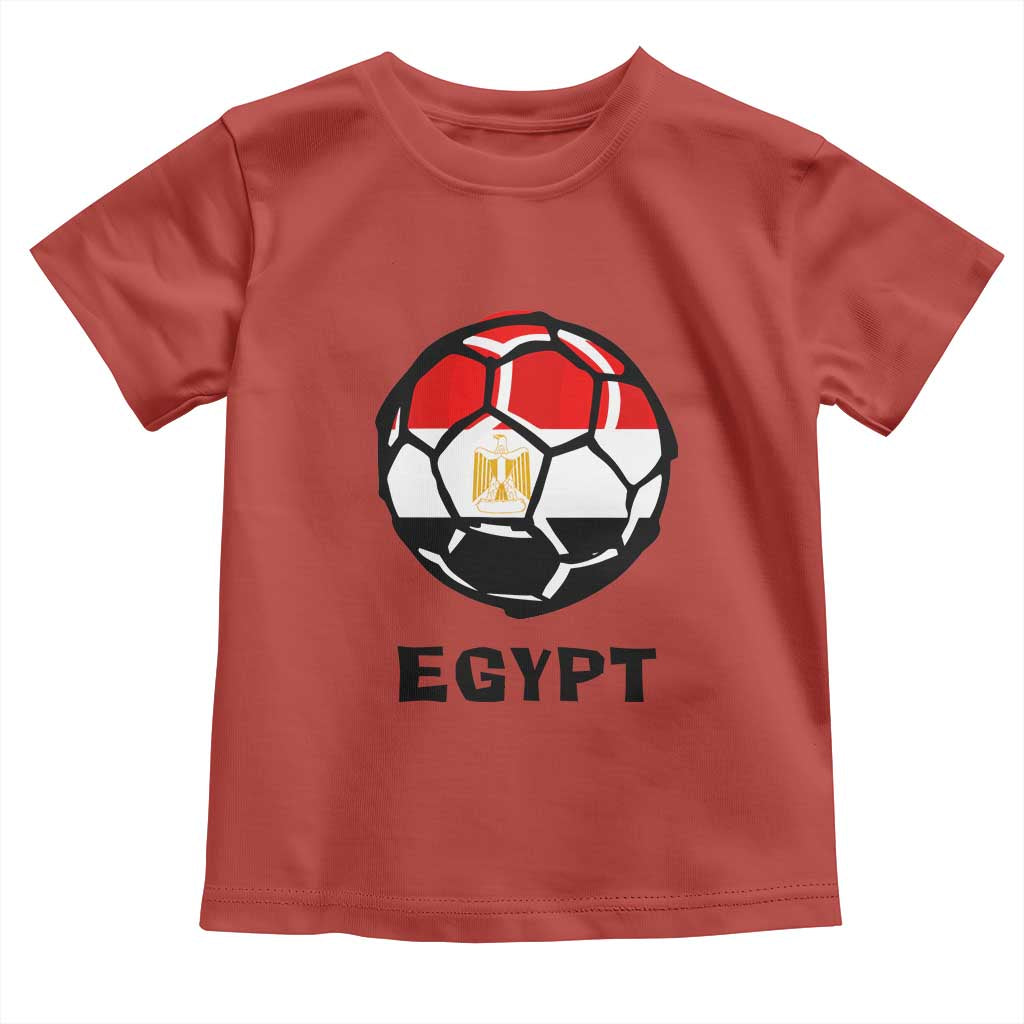 Egyptian Flag Soccer Ball Graphic Toddler T Shirt Egypt Pride Sports Football Fans Match Day TS02 Red Print Your Wear