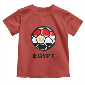 Egyptian Flag Soccer Ball Graphic Toddler T Shirt Egypt Pride Sports Football Fans Match Day TS02 Red Print Your Wear