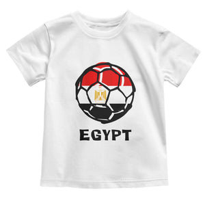 Egyptian Flag Soccer Ball Graphic Toddler T Shirt Egypt Pride Sports Football Fans Match Day TS02 White Print Your Wear