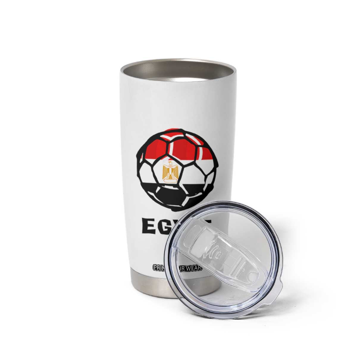 Egyptian Flag Soccer Ball Graphic Tumbler Cup Egypt Pride Sports Football Fans Match Day TS02 Print Your Wear