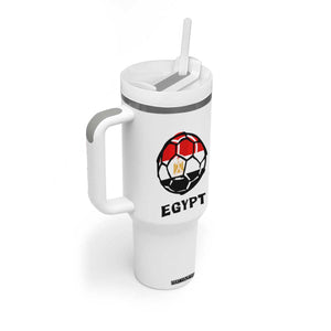 Egyptian Flag Soccer Ball Graphic Tumbler With Handle Egypt Pride Sports Football Fans Match Day TS02 Print Your Wear
