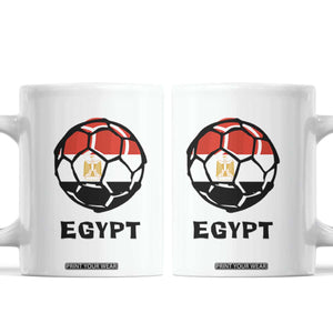Egyptian Flag Soccer Ball Graphic Coffee Mug Egypt Pride Sports Football Fans Match Day TS02 White Print Your Wear
