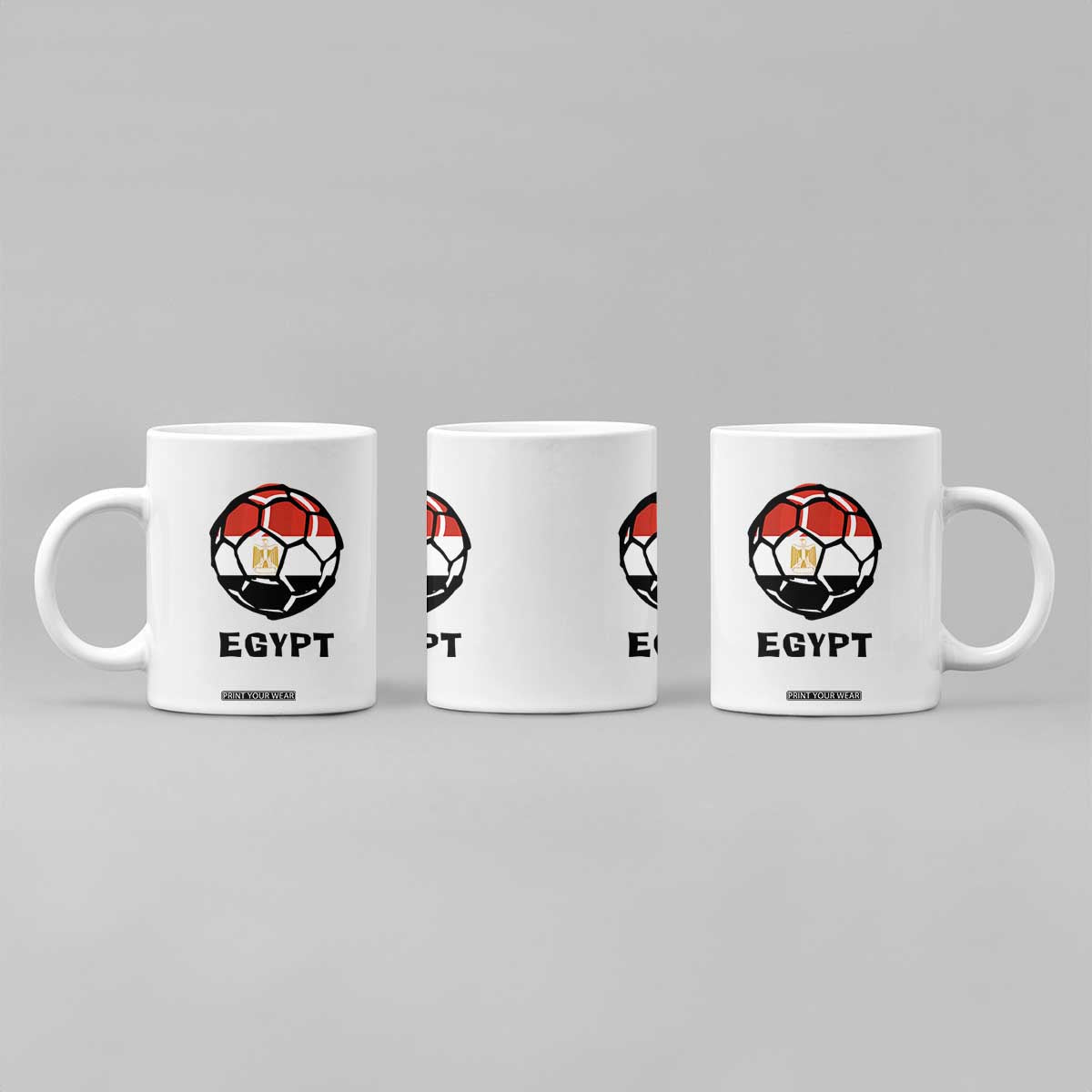 Egyptian Flag Soccer Ball Graphic Coffee Mug Egypt Pride Sports Football Fans Match Day TS02 Print Your Wear