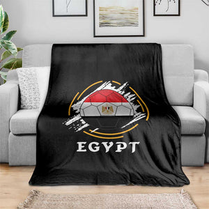 Egyptian Flag Soccer Ball Splatter Graphic Throw Blanket Egypt Pride Sports Football Fans Match Day TS02 Print Your Wear