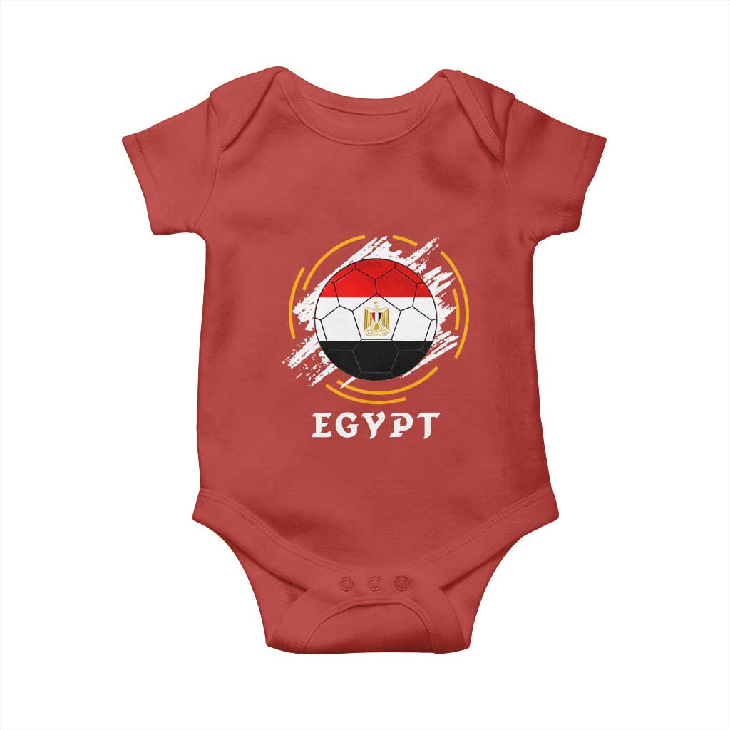 Egyptian Flag Soccer Ball Splatter Graphic Baby Onesie Egypt Pride Sports Football Fans Match Day TS02 Red Print Your Wear