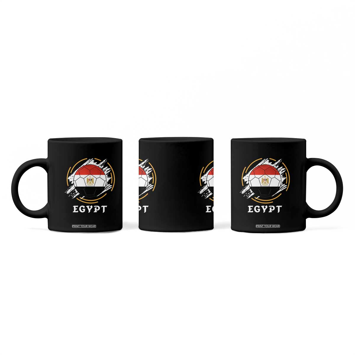 Egyptian Flag Soccer Ball Splatter Graphic Coffee Mug Egypt Pride Sports Football Fans Match Day TS02 Print Your Wear