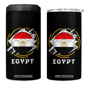 Egyptian Flag Soccer Ball Splatter Graphic 4 in 1 Can Cooler Tumbler Egypt Pride Sports Football Fans Match Day TS02 One Size: 16 oz Black Print Your Wear