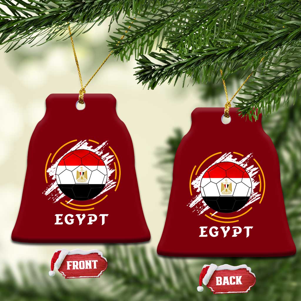 Egyptian Flag Soccer Ball Splatter Graphic Ceramic Ornament Egypt Pride Sports Football Fans Match Day TS02 Print Your Wear