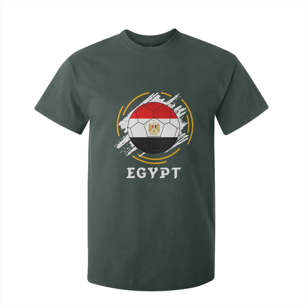 Egyptian Flag Soccer Ball Splatter Graphic T Shirt For Kid Egypt Pride Sports Football Fans Match Day TS02 Dark Forest Green Print Your Wear