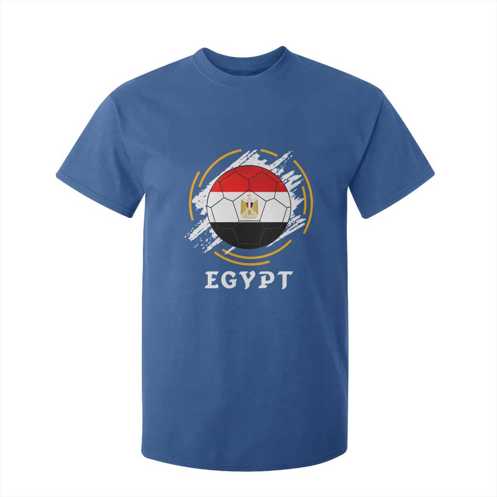 Egyptian Flag Soccer Ball Splatter Graphic T Shirt For Kid Egypt Pride Sports Football Fans Match Day TS02 Royal Blue Print Your Wear
