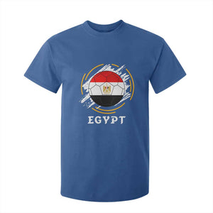 Egyptian Flag Soccer Ball Splatter Graphic T Shirt For Kid Egypt Pride Sports Football Fans Match Day TS02 Royal Blue Print Your Wear