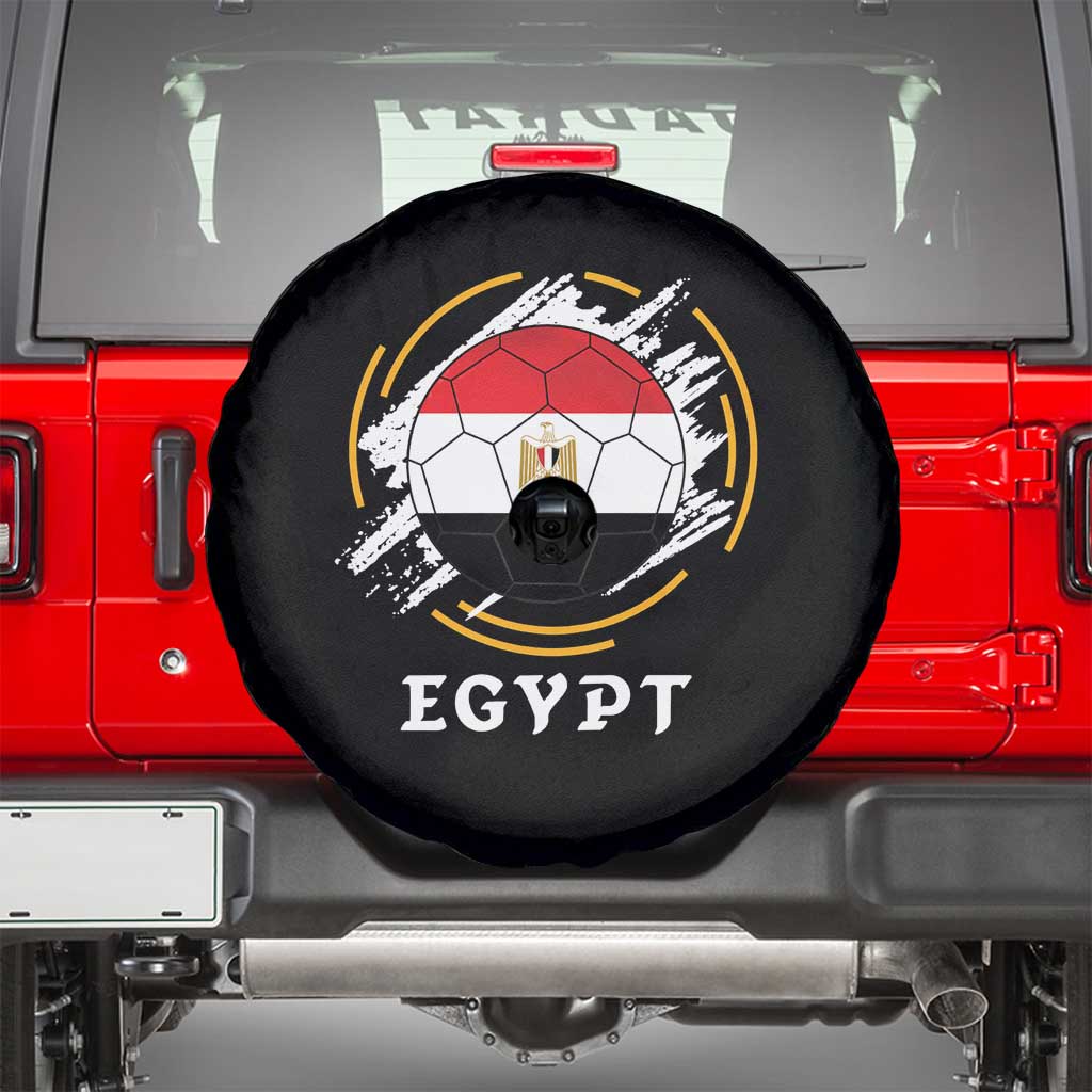 Egyptian Flag Soccer Ball Splatter Graphic Spare Tire Cover Egypt Pride Sports Football Fans Match Day TS02 Black Print Your Wear