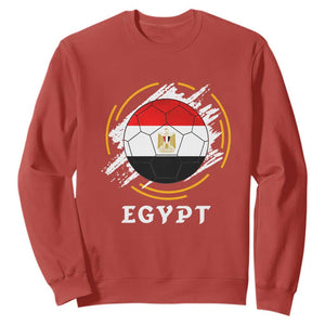 Egyptian Flag Soccer Ball Splatter Graphic Sweatshirt Egypt Pride Sports Football Fans Match Day TS02 Red Print Your Wear