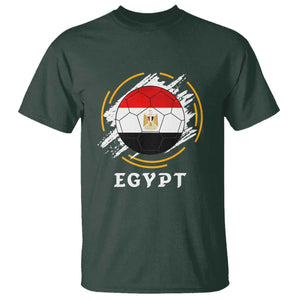 Egyptian Flag Soccer Ball Splatter Graphic T Shirt Egypt Pride Sports Football Fans Match Day TS02 Dark Forest Green Print Your Wear