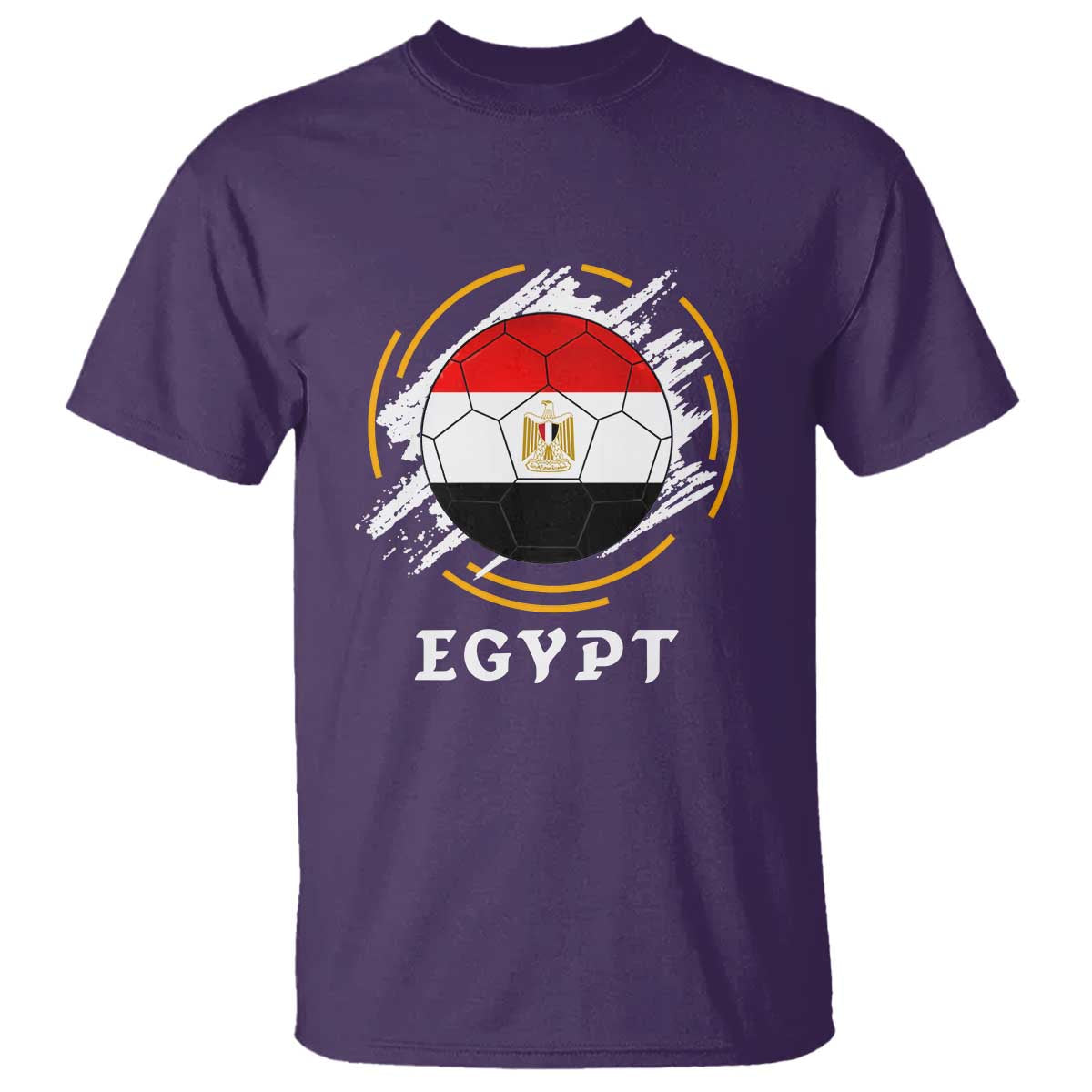 Egyptian Flag Soccer Ball Splatter Graphic T Shirt Egypt Pride Sports Football Fans Match Day TS02 Purple Print Your Wear