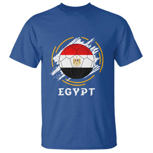 Egyptian Flag Soccer Ball Splatter Graphic T Shirt Egypt Pride Sports Football Fans Match Day TS02 Royal Blue Print Your Wear