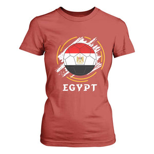 Egyptian Flag Soccer Ball Splatter Graphic T Shirt For Women Egypt Pride Sports Football Fans Match Day TS02 Red Print Your Wear