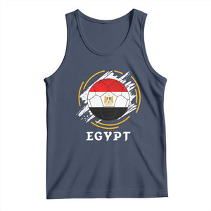 Egyptian Flag Soccer Ball Splatter Graphic Tank Top Egypt Pride Sports Football Fans Match Day TS02 Navy Print Your Wear