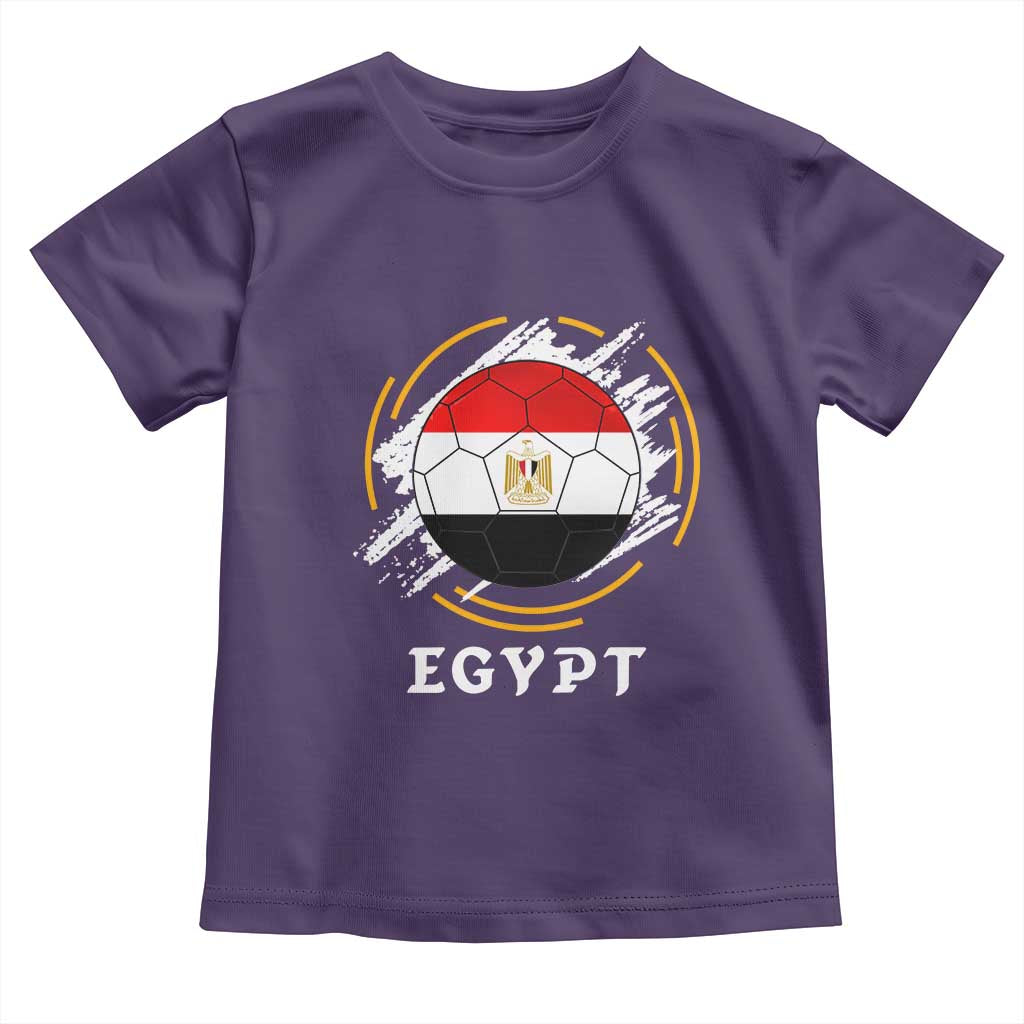 Egyptian Flag Soccer Ball Splatter Graphic Toddler T Shirt Egypt Pride Sports Football Fans Match Day TS02 Purple Print Your Wear