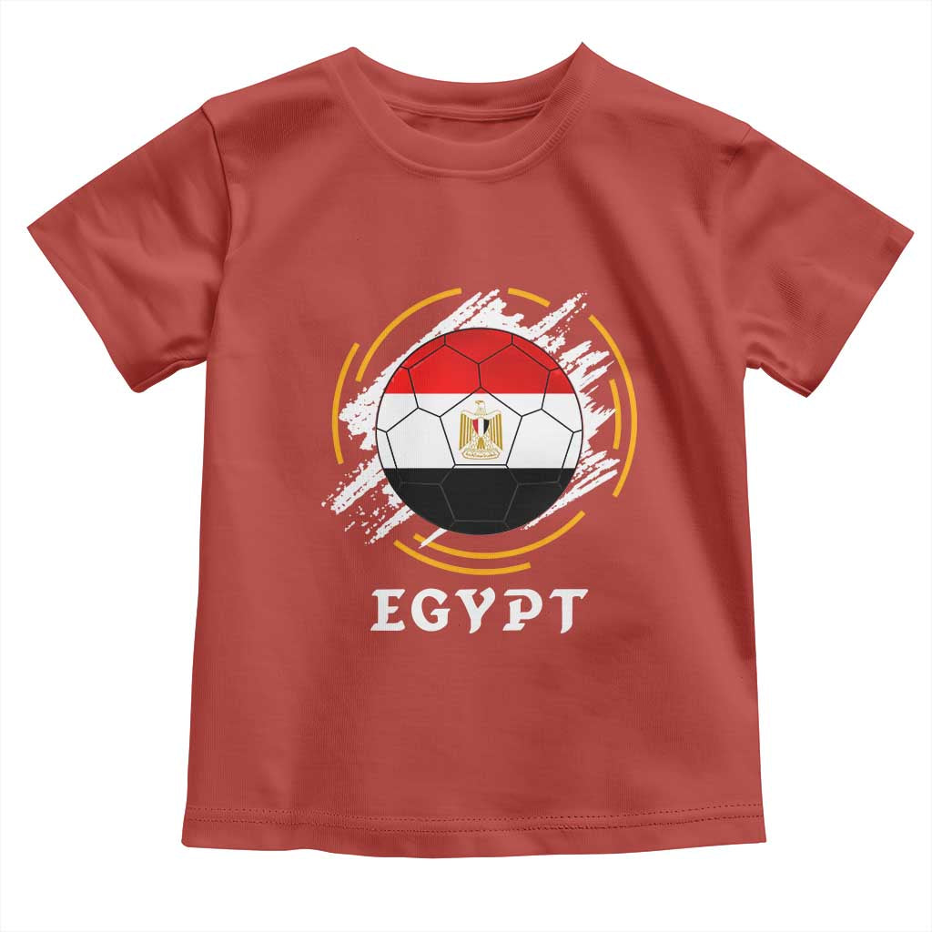 Egyptian Flag Soccer Ball Splatter Graphic Toddler T Shirt Egypt Pride Sports Football Fans Match Day TS02 Red Print Your Wear