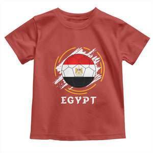 Egyptian Flag Soccer Ball Splatter Graphic Toddler T Shirt Egypt Pride Sports Football Fans Match Day TS02 Red Print Your Wear