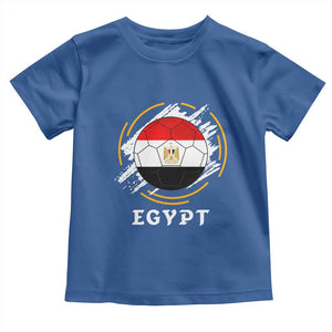 Egyptian Flag Soccer Ball Splatter Graphic Toddler T Shirt Egypt Pride Sports Football Fans Match Day TS02 Royal Blue Print Your Wear