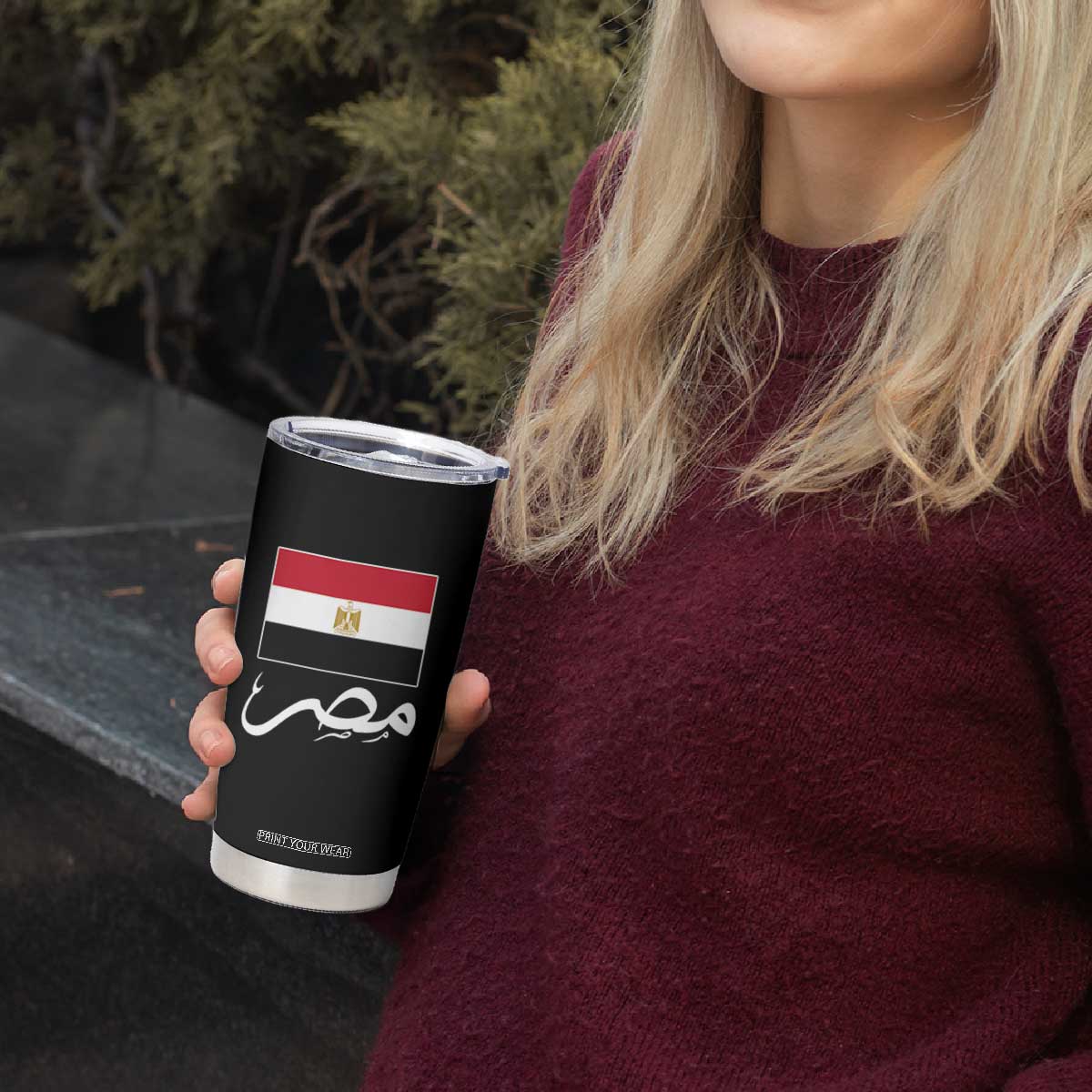 Egyptian Flag Misr Arabic Calligraphy Tumbler Cup Patriotic Egypt Heritage Pride TS02 Print Your Wear