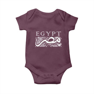 Egypt Misr Arabic Calligraphy Baby Onesie Vintage Egyptian Heritage Pharaonic Pattern Graphic TS02 Maroon Print Your Wear
