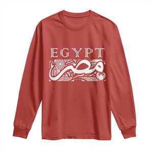 Egypt Misr Arabic Calligraphy Long Sleeve Shirt Vintage Egyptian Heritage Pharaonic Pattern Graphic TS02 Red Print Your Wear